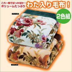 【2色組】ボリュームアップ 大判 布団毛布 ふとん 毛布