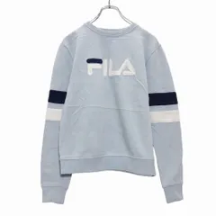 FILA ロゴ スウェットトレーナー レディース S ライトブルー ネイビー ホワイト フィラ ライン 古着卸 アメリカ仕入 a505-5548