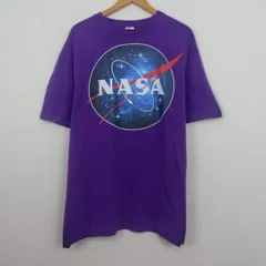 Tシャツ NASA ロゴプリント パープル メンズ 古着 ストリート　アメカジ