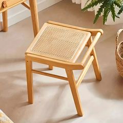 スツール 椅子 竹編み シンプル お洒落 リビングルームチェア デスクチェア ドレッシングチェア ナチュラル 和モダン 和風 和素材 4-7