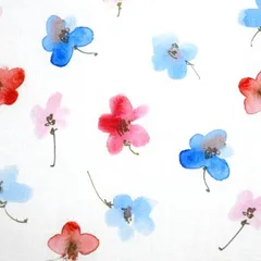 【シーチング】水彩のビオラ　コットン100% 花柄