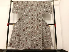 ありんこK0911 未使用品 逸品 粋 花織 時紋様 垂れもの 正絹 無地 W721】厳選逸品 唐織 純金箔 立枠雪輪花丸文 六通高級正絹純