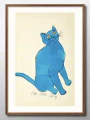12468アンディ ウォーホル 猫 キャット ネコ ブルー A3 サイズ ポスター アート おしゃれ 絵画 インテリア 北欧 イラスト マット紙 艶消し アートパネル 額 フレーム デザイン 壁掛け ギフト 新築祝い ディスプレイ 