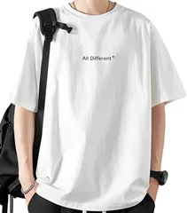 [アスペルシオ] ストリート系 半袖 tシャツ クルーネック オシャレ 英字 プリント プルオーバー メンズ ショートスリーブ 夏シャツ カットソー ラウンドネック ティーシャツ ワンポイント 英文字 ロゴティー アメカジ レゲ [マットホワイト] [2XL]