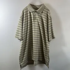 T-316 ストライプ ベージュ ポロシャツ 3XL