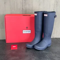 展示品 HUNTER ハンター レインブーツ レディース オリジナル トールブーツ WFT1001RMA EU39 ネイビー /58188