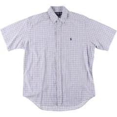 古着 ラルフローレン Ralph Lauren BLAKE 半袖 ボタンダウン チェックシャツ メンズM相当/eaa532295