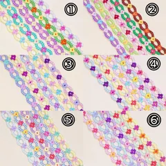 【オーダー制作いたします】２色のお花チェーンのプロミスリングミサンガ