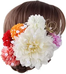 SUMITSUBAKI 髪飾り お祭り 浴衣 花火大会 成人式 ヘアアクセサリー かすみ草 和風 和装 七五三 結婚式 着物 袴 振袖 10本セット 洋装 パーツ( アイボリーホワイト,  Free Size)