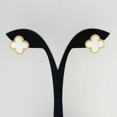 ヴァンクリーフ＆アーペル Van Cleef ＆ Arpels ヴィンテージ アルハンブラ イヤリング YG イエローゴールド 2WAY ピアス マザーオブパール イヤリング 750 マザーオブパール レディース 【中古】のサムネイル