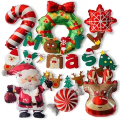 クリスマス 飾り付け パーティー バルーン 風船 サンタクロース トナカイ ガーランド DIY オーナメント 室内装飾 Merry Christmas デコレーション セット