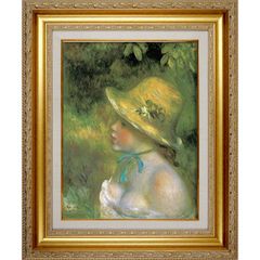 ルノワール『麦わら帽子を被った若い娘』F6号 複製画 ジェル加工 世界の名画