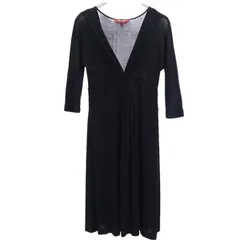 マックスマーラ 七分袖 ロング ワンピース S 黒 MAX MARA レディース 【中古】  【230304】