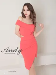 オレンジ [OK2773-Lilac-2308] ワンカラー/ オフショルダー/ アシメライン/ ウエストカット/ ミニドレス/ タイト/ 膝丈/ ミディアムドレス/ キャバドレス/ ワンピース