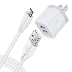 新品 Hootek USB電源アダプタ 2ポート USB 充電器 with Micro USB ケーブル*1.8M ACアダプター USB コンセント 2.1A急速充電器 Android 充電ケーブル 高耐久TPE素材 スマホ充電器 携帯充電器 充電コード G