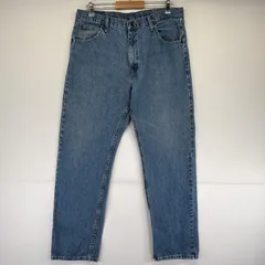 古着 ラングラー Wrangler デニムパンツ ジーンズ ジーパン 5ポケット 長ズボン ジップ ストレート w36 L32  ブルー メンズ