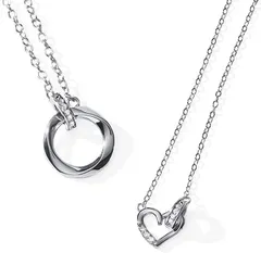 felicitations ペアネックレス カップル プレゼント ステンレス ジュエリー メンズ レディース BR-J069 ハート MSW＆LSW( MSW＆LSW)