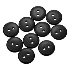 uxcell 10個 樹脂製ボタン 15mm（5/8インチ）2つ 穴付き丸いクラフト装飾ボタン コート 衣類 ホリデーデコレーション用 黒