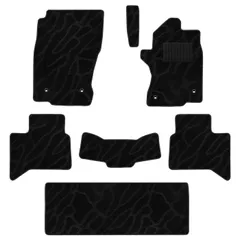 トヨタ　新型　ランドクルーザー　250系　7人乗り　フロアマット　ウェーブ×ブラック