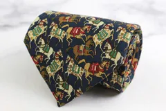 サルヴァトーレフェラガモ ブランド ネクタイ シルク 動物柄 馬 PO メンズ ネイビー Salvatore Ferragamo 【中古】