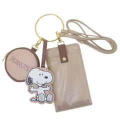 スヌーピー スマホポーチ 3連ショルダーポーチ BE ピーナッツ マリモクラフト 斜め掛け カードケース ショルダーバッグ キャラクター グッズ 