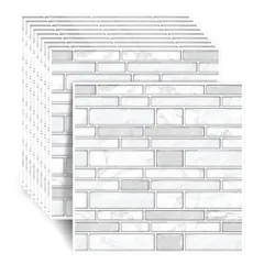 ★即日発送★タイルシール タイル 壁紙 シート 汚れ防止 リメイクシール 耐熱 防水 水回り 壁面 DIY キッチン 洗面所 リメイクシート カッティングシート 10枚 タイル柄シール モザイクタイル柄 模様替え 壁紙 (レンガ-大理石)