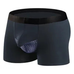 ボクサーパンツ メンズ 立体 分離型 上向き収納 メッシュ 通気 蒸れない 股間 蒸れ対策 涼感 当て布 しみ対策 快適 大きいサイズ さらさら スポーツ ms-001