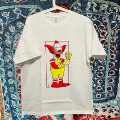 pierrot ティーシャツ 半袖 メンズ ヴィンテージリプリント L XL 白 マクドナルド シンプソンズ Tシャツ 夏 2XL 新品未使用 レトロ 個性的 奇抜  攻め 前衛的 ビンテージリプリント   古着 好き プリントT トップス お洒落 MENS
