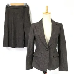 組曲/KUMIKYOKU★秋冬/膝丈スカートスーツ【上下2/レディースM/茶/brown】ビジネス/Jacket/skirt/Set up◆senpBH398<sale>