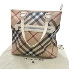 バーバリー ノバチェック トートバッグ 表面に汚れ有 ハンドバッグ PVC チェック Burberry ベージュ