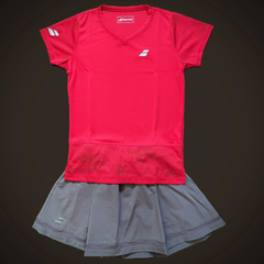 Babolat  バボラ  テニス  ウェア  シャツ  スコート  上下2点セット  Мサイズ  中古品  赤茶