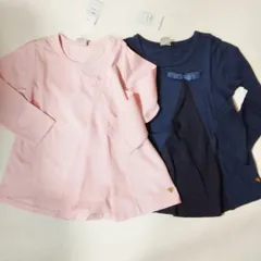 963 110cm 120cm 130cm 女の子 長袖 T シャツ ピンク ネイビー 新品未使用品