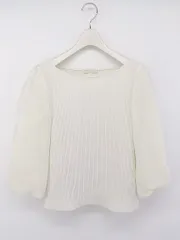 ◇ PROPORTION BODY DRESSING シフォン 切替 七分袖 カットソー サイズ3 ホワイト系 レディース E  【1302040002839】