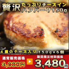 【訳あり】チーズインハンバーグ 150g×6 900g 大容量 特大 アウトレット セール