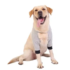 新品 Ouriken 犬 サポーター ペット用 ひざ当て 犬 前足 肘 けが 犬用 関節プロテクター 老犬介護用品 ペット用品犬 前足サポーター 調節可能 舐め防止 小型犬 中型 大型犬 グレー-S