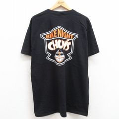 XL/古着 ヘインズ 半袖 ビンテージ Tシャツ メンズ 00s バイクナイト CHUYS コットン クルーネック 黒 ブラック 24may09 中古