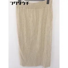 ◇ BEAMS HEART ビームス ハート ウエストゴム スリット 膝下丈 ナロー スカート サイズM ベージュ レディース  【1109290017657】