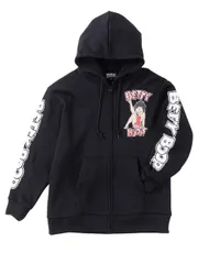 フリースパーカー BETTY BOOP 大きいサイズ メンズ ジップパーカ 厚手 ビッグサイズ キャラ C060829-04 ブラック