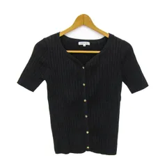 ナチュラルビューティーベーシック ニット セーター 半袖 ストレッチ トップス 黒 レディース Mサイズ ブラック NATURAL BEAUTY 【中古】