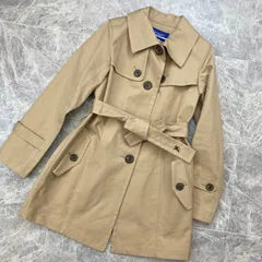 ✨美品✨ BURBERRY BLUE LABEL バーバリーブルーレーベル トレンチコート ステンカラーコート 38 ベージュ ノバチェック ロゴ ベルト レディース PAWNSHOPRiZ  パウンショップリズ