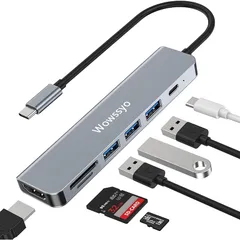 【2024高機能版】USB Cハブ 7-in-1 タイプCハブ ドッキング変換アダプタ[ 4K HDMI/PD 100W/USB 3.0/SD&TF] MacBook Pro Air/iPad Pro/Samsung/ChromeBook/Surface  1