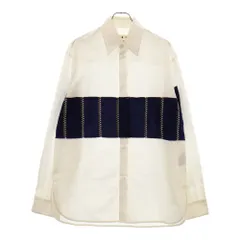 MARNI (マルニ) 19AW フェルト切り替え コットン 長袖シャツ ロングスリーブ ホワイト/ブルー CUMU0090Q0のサムネイル