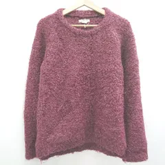 ◇ ⊇ PIG ＆ ROOSTER 防寒性良好 長袖 ニットセーター サイズ40 ワインレッド系 レディース E  【1507250007241】