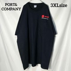 【PORT&COMPANY】アメリカ 企業ロゴ Trane トレイン　ワンポイント　ポケットT 希少サイズ　オーバーサイズ　半袖Tシャツ　クロ　3XL US古着