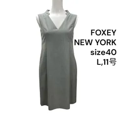 □フォクシーニューヨーク FOXEY NEW YORK ワンピース 膝丈 ノースリーブ 40、L、11号 レディース S5T264