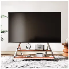 数量限定　VESA800mm*600mmまで stand tv 耐荷重100kg 二重木材の収納棚板付き おしゃれ 大型テレビ向け テレビ台 ステンレス製 キャスター付き 安定性よい 壁寄せTVスタンド 50-100インチ対応 家用/学校/病院/ビジネス展示用