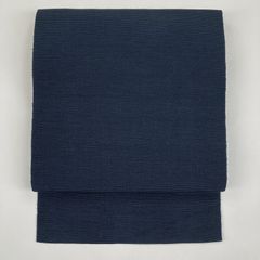 リユース帯 名古屋帯 藍色 カジュアル 無地 シンプル 　 未洗い MS983