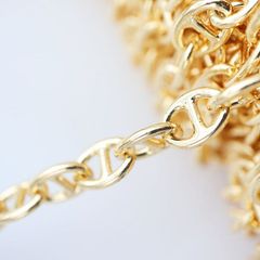 真鍮製 14KGP 金アレ対応 アンカーチェーン アクセサリーチェーン ハンドメイド アクセサリー パーツ 切り売り 20cm