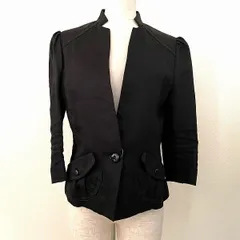 #snc ロイスクレヨン LoisCRAYON ジャケット M 黒 麻 ステッチ レディース [923591]