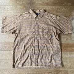90’s Patagonia 総柄シャツ　ブリック　98S オーガニックコットン　半袖　古着　パタゴニア